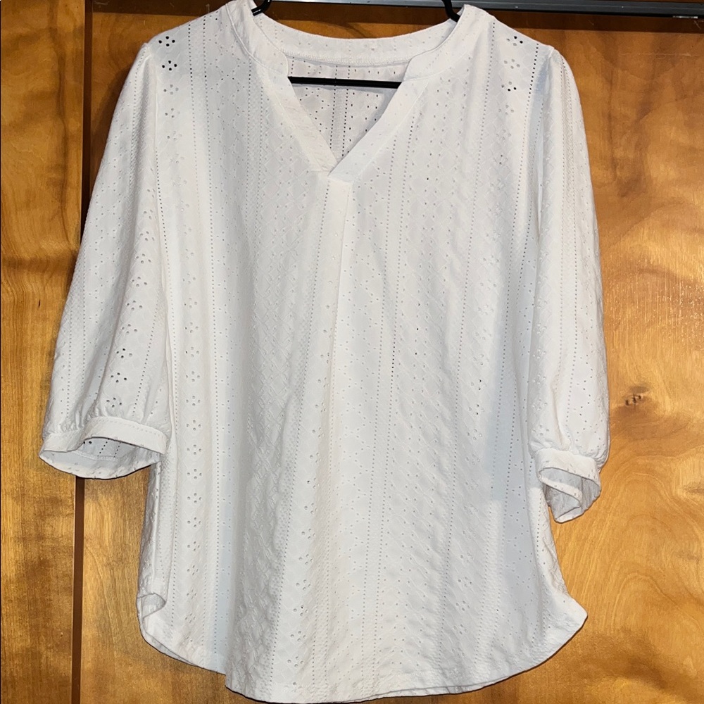 White Eyelet Women's Top